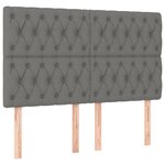 vidaXL Cadre de lit avec tête de lit Gris foncé 140x190 cm Tissu