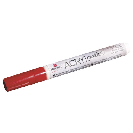 Crayon - feutre acrylique  rouge classique  Pointe ronde 2 - 4mm  avec soupape