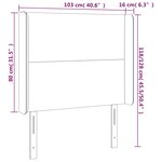 vidaXL Tête de lit à LED Gris foncé 103x16x118/128 cm Velours