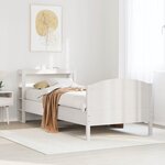 vidaXL Cadre de lit sans matelas blanc 90x200 cm bois de pin massif