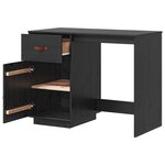 vidaXL Bureau Noir 95x50x75 cm Bois massif de pin