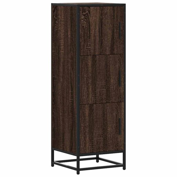 vidaXL Buffet haut chêne marron 35 5x35x106 5 cm bois ingénierie métal