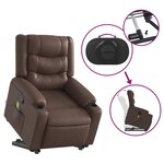 vidaXL Fauteuil inclinable de massage Marron Similicuir