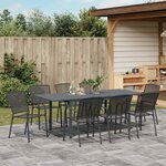 vidaXL Ensemble de salle à manger pour jardin 9 Pièces Anthracite Acier