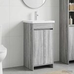 vidaXL Meuble de salle de bain avec évier Sonoma gris