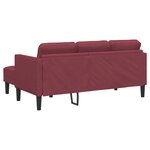 Canapé d'angle 3 places vidaXL Rouge vin 160 cm Tissu