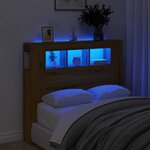 vidaXL Tête de lit à LED chêne artisanal 120x18 5x103 5 cm