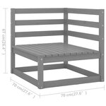 vidaXL Canapé 3 places de jardin avec coussins Bois de pin massif