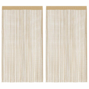 vidaXL Rideau en fils 2 Pièces 100 x 250 cm Beige
