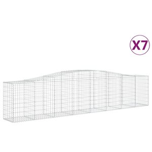 vidaXL Paniers à gabions arqués 7 Pièces 400x50x80/100 cm Fer galvanisé