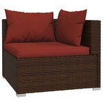 Salon de jardin meuble d'extérieur ensemble de mobilier 9 pièces avec coussins résine tressée marron 02_0018131