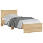 vidaXL Cadre de lit sans matelas avec tête de lit 90x190 cm
