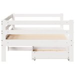 vidaXL Lit de jour et tiroirs sans matelas blanc 90x200 cm bois massif
