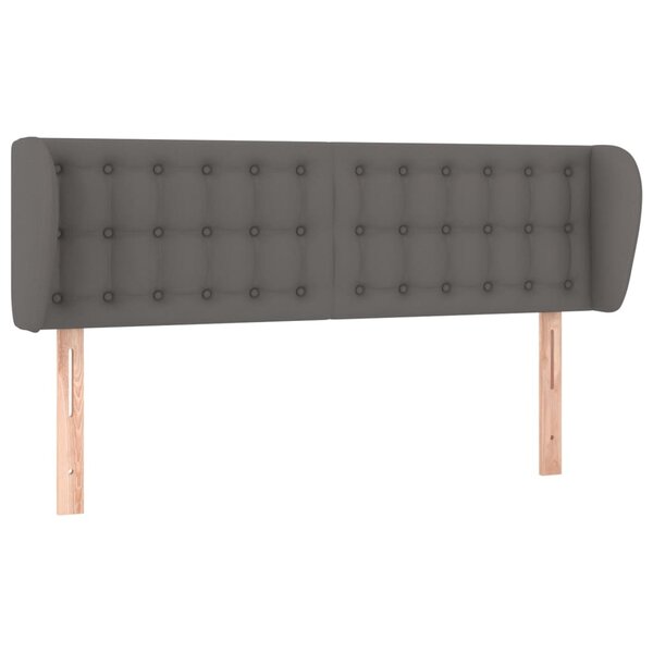 vidaXL Tête de lit avec oreilles Gris 147x23x78/88 cm Similicuir
