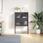 vidaXL Buffet haut anthracite 68x39x107 cm acier