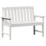 vidaXL Banc de jardin blanc 120 cm en HDPE