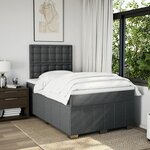 vidaXL Sommier à lattes de lit avec matelas gris foncé 120x190cm tissu