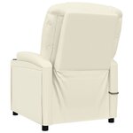 vidaXL Fauteuil électrique de massage Crème blanc Similicuir