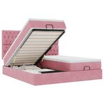 vidaXL Cadre de lit ottoman avec matelas rose 200x200 cm velours