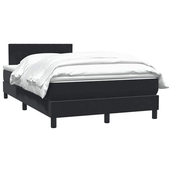 vidaXL Sommier à lattes de lit avec matelas noir 120x210 cm velours
