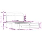 vidaXL Cadre de lit sans matelas 140x190 cm chêne fumé bois ingénierie