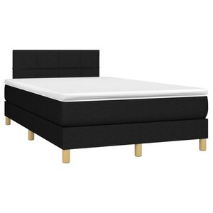 vidaXL Sommier à lattes de lit avec matelas noir 120x190 cm tissu
