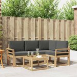 vidaXL Ensemble de canapés d'extérieur 5 Pièces Blanc et anthracite