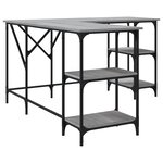 Bureau table poste de travail meuble d'ordinateur informatique étude sonoma 139 x 139 x 75 cm bois d'ingénierie gris 02_0023948