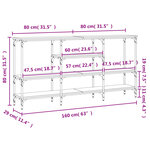vidaXL Table console sonoma gris 160x29x80 cm bois d'ingénierie