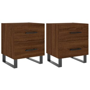 vidaXL Tables de chevet 2 Pièces chêne marron 40x35x47 5 cm