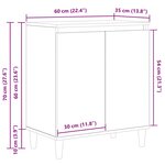 vidaXL Buffet Noir 60 x 35 x 70 cm Bois d'ingénierie