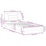 vidaXL Cadre de lit sans matelas Hvar gris foncé 100x200 cm tissu