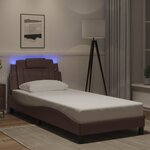 vidaXL Cadre de lit avec LED sans matelas marron 90x200 cm