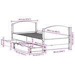 vidaXL Cadre de lit sans matelas blanc 90x200 cm bois de pin massif