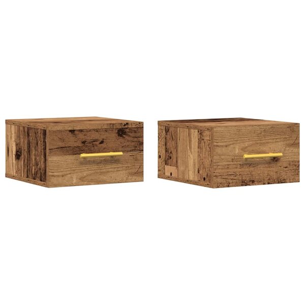vidaXL Cabinet de chevet 2 Pièces Bois ancien 35 x 35 x 20 cm