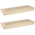 vidaXL Set de coussins de palette 2 Pièces Beige 120 x 40 x 8 cm
