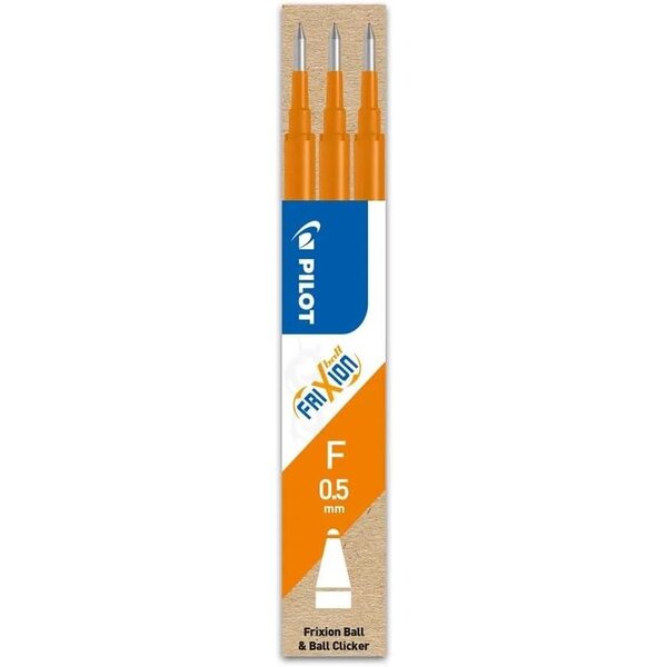 Set de 3 Recharges pour rollers effaçables Frixion ball Orange pointe fine PILOT