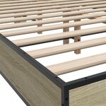 vidaXL Cadre de lit chêne sonoma 140x190 cm bois d'ingénierie et métal
