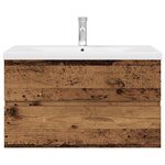 vidaXL Meuble lavabo avec bassin et robinet intégrés vieux bois