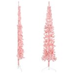 vidaXL Demi sapin de Noël artificiel mince avec support Rose 240 cm