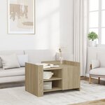 vidaXL Table basse chêne sonoma 80x50x50 cm bois d'ingénierie