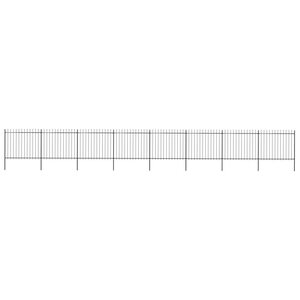 vidaXL Clôture de jardin avec dessus en lance Acier 13 6 x 1 5 m Noir