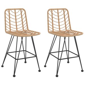 vidaXL Tabourets de bar lot de 2 45x56x103 5cm Résine tressée et acier