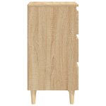 vidaXL Table de chevet avec pieds en bois chêne sonoma 40x35x69 cm