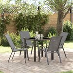 vidaXL Ensemble de salle à manger pour jardin 5 Pièces Gris