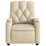 vidaXL Fauteuil inclinable Crème Tissu