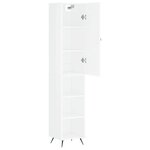 vidaXL Buffet haut Blanc brillant 34 5x34x180 cm Bois d'ingénierie