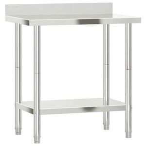 vidaXL Table de travail de cuisine avec dosseret 82 5x55x93 cm inox