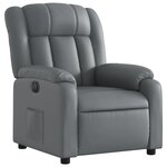 vidaXL Fauteuil inclinable électrique Gris Similicuir