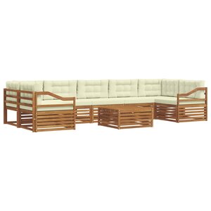 vidaXL Ensemble de canapés d'extérieur 8 pc Naturel et Crème